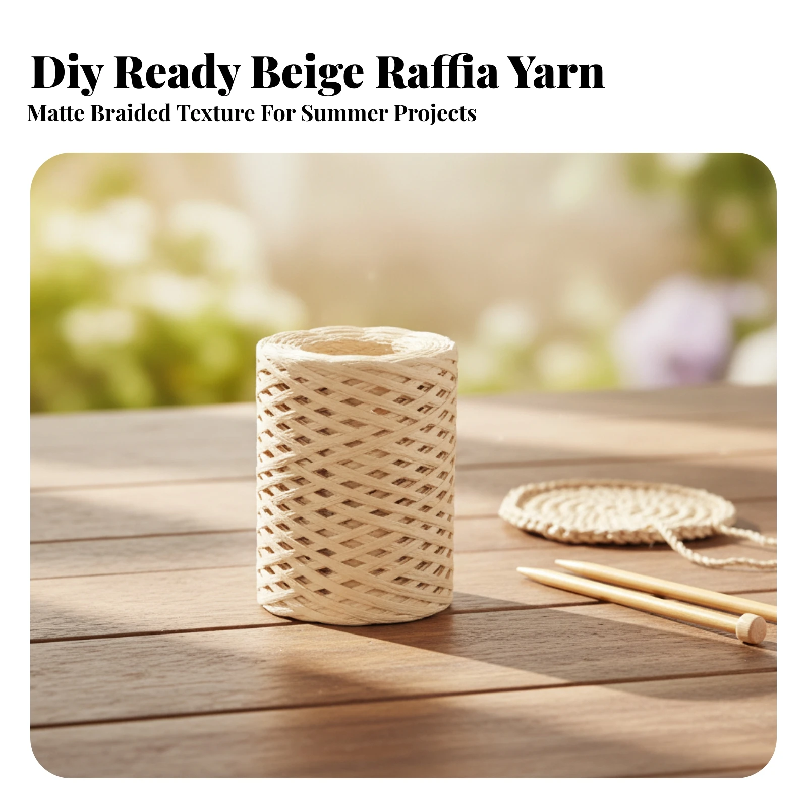 Paper Raffia Yarn Pliable Raffia Ribbon Yarn Crochet Paper Thread Sturdy Rustic for Crocheters, Summer Hats, Woven Crafts