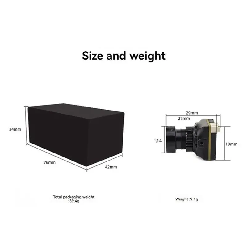 A98T HGLRC L3 Starlight FPV Camera 95° X53° FOV 1800TVL 5-40V Ultra Low Light Night Vision Mini Analog CCD For RC Drones Quadcop
