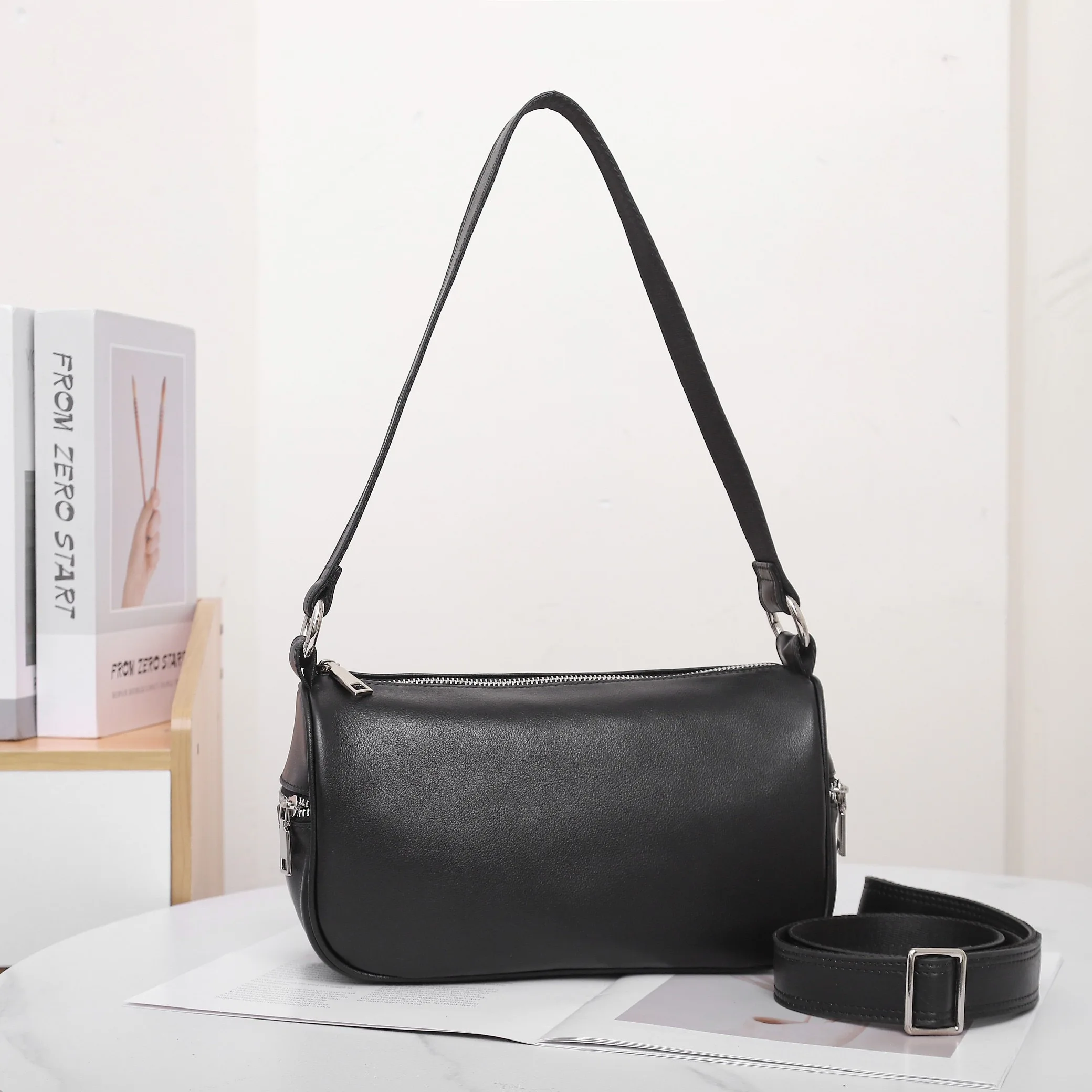 Autentyczna skóra bydlęca, damska torebka na ramię/przez ramię, mała, luksusowa markowa torebka, miękka skóra bydlęca, codzienna torebka dla kobiet, nowa.