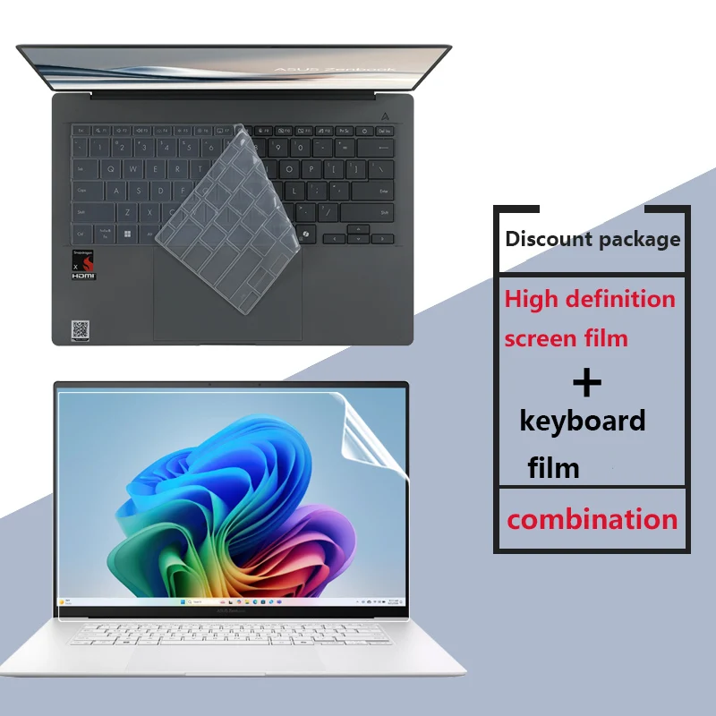 For ASUS Zenbook S16 UM5606 screen protector film 16-inch notebook dustproof keyboard film key cover anti-reflective screen film