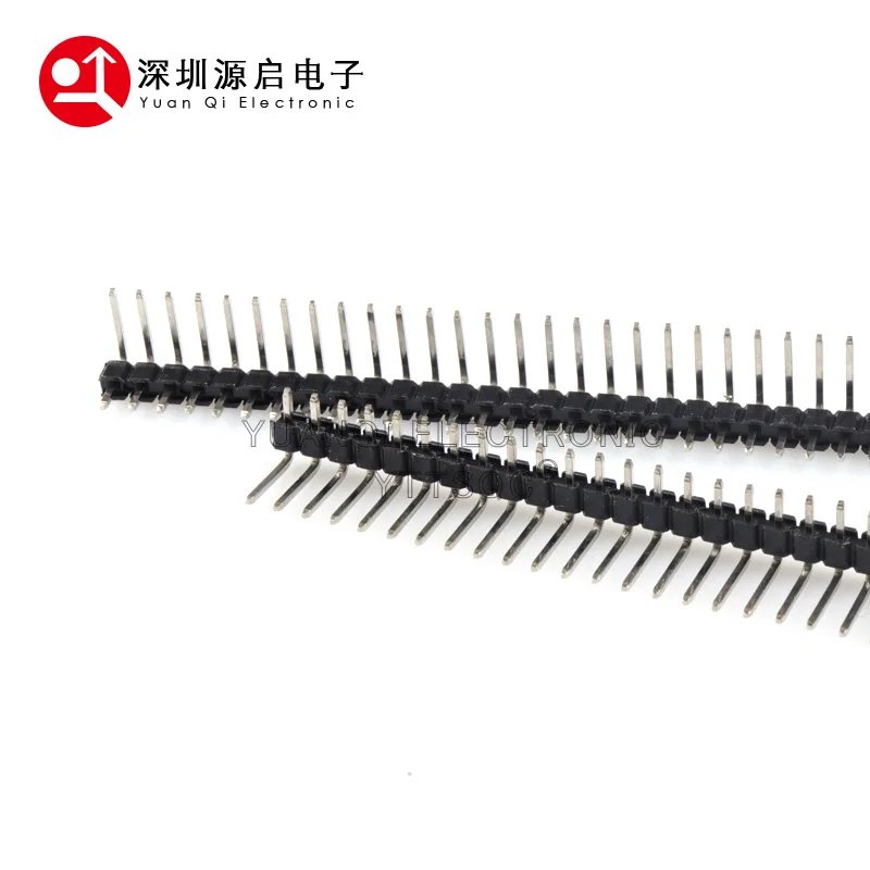 20PCS 1X40 PIN Single Row MALE 2.54MM PITCH Right Angle PIN Header Connector Strip 1X40PIN 1*40 40p 40PIN FOR PCB BOARD