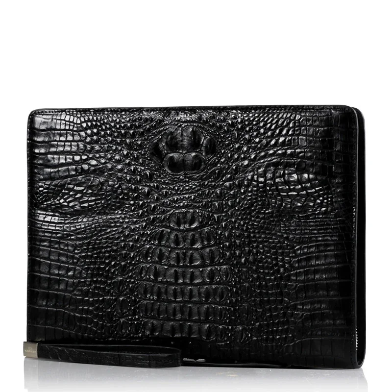

kadilaier new arrival Crocodile handbag men clutch bag large capacity leather business men Crocodile bag