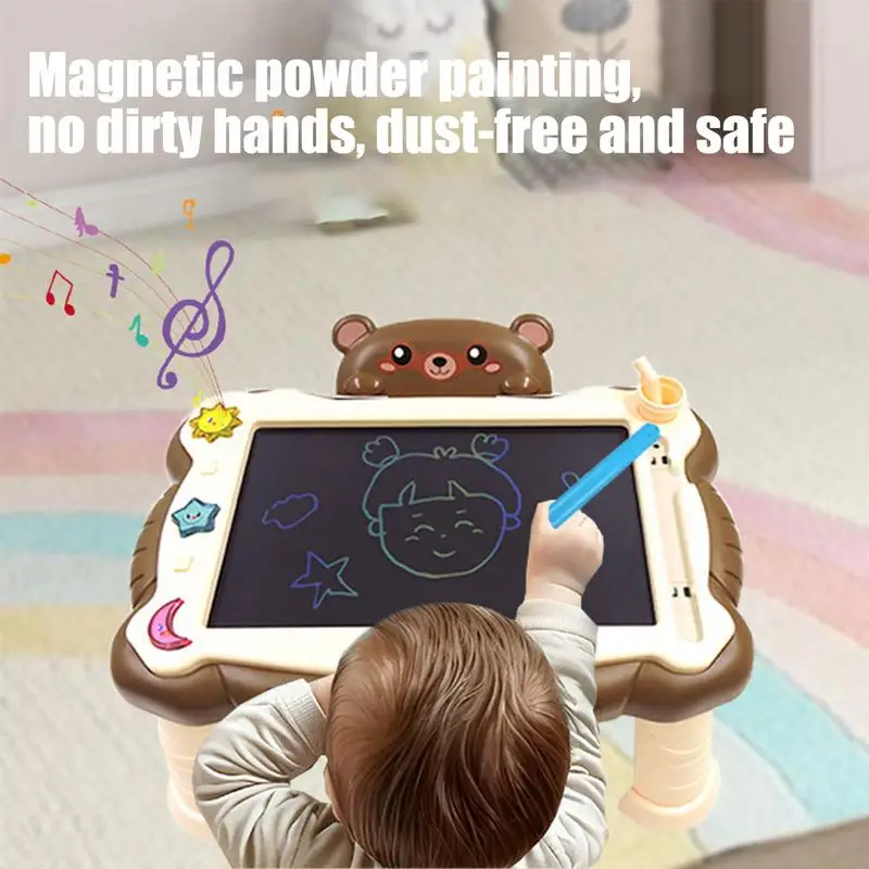 Lcd Writing Tablet Educational Kids Drawing Pad With Stand Reusable Learning Tool Art Supplies For Home School Travel