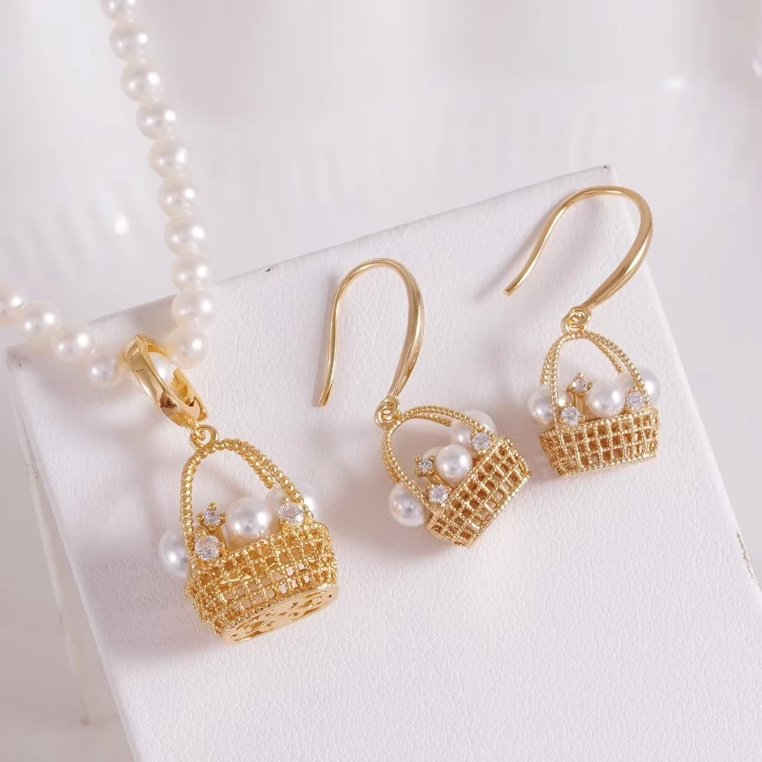 

Wholesale 925 Sterling Silver Pendant and Earrings Set Base Mounts Findings Mounting Jewelry Set Parts Fittings for 3-5mm Pearls