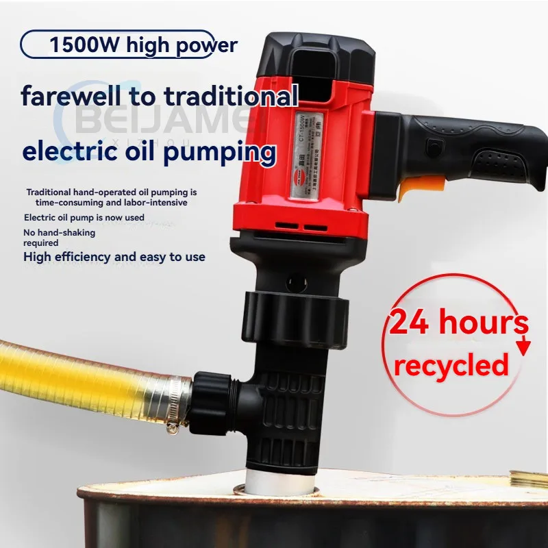 Portable 220V Electric Oil Pump Hand Barrel Pump Diesel Oil Drum Small Electric Pump Liquid Transfer Pump 800W