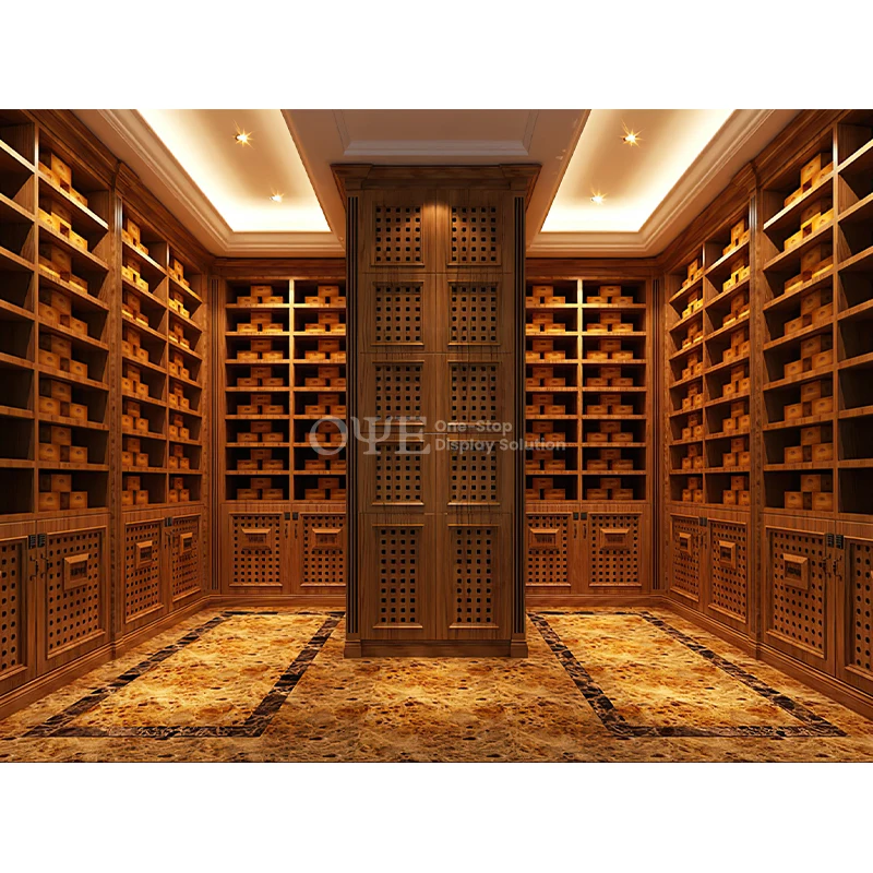 

Custom. Hot Selling Luxury Large 2 By Custom Wooden Cigar Cabinet Humidor With Tray Drawer Display