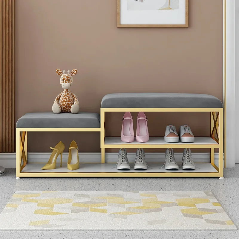 Wrought iron shoe changing stool household door rest integrated rest stool bedroom bedside stool