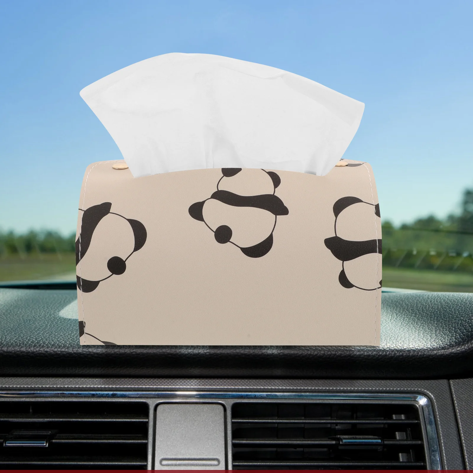 

Multifunctional Car Tissue Box Holder PU Hanging Paper Towel Storage Organizer Car Interior Accessory Tissue Box