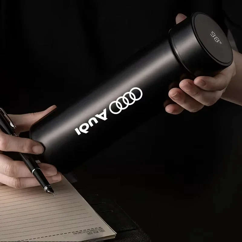 For Audi Sline 500ML Temperature Display Thermos Cup Stainless Steel Divided Thermos Bottle Outdoor Vacuum Insulated Cup Gift