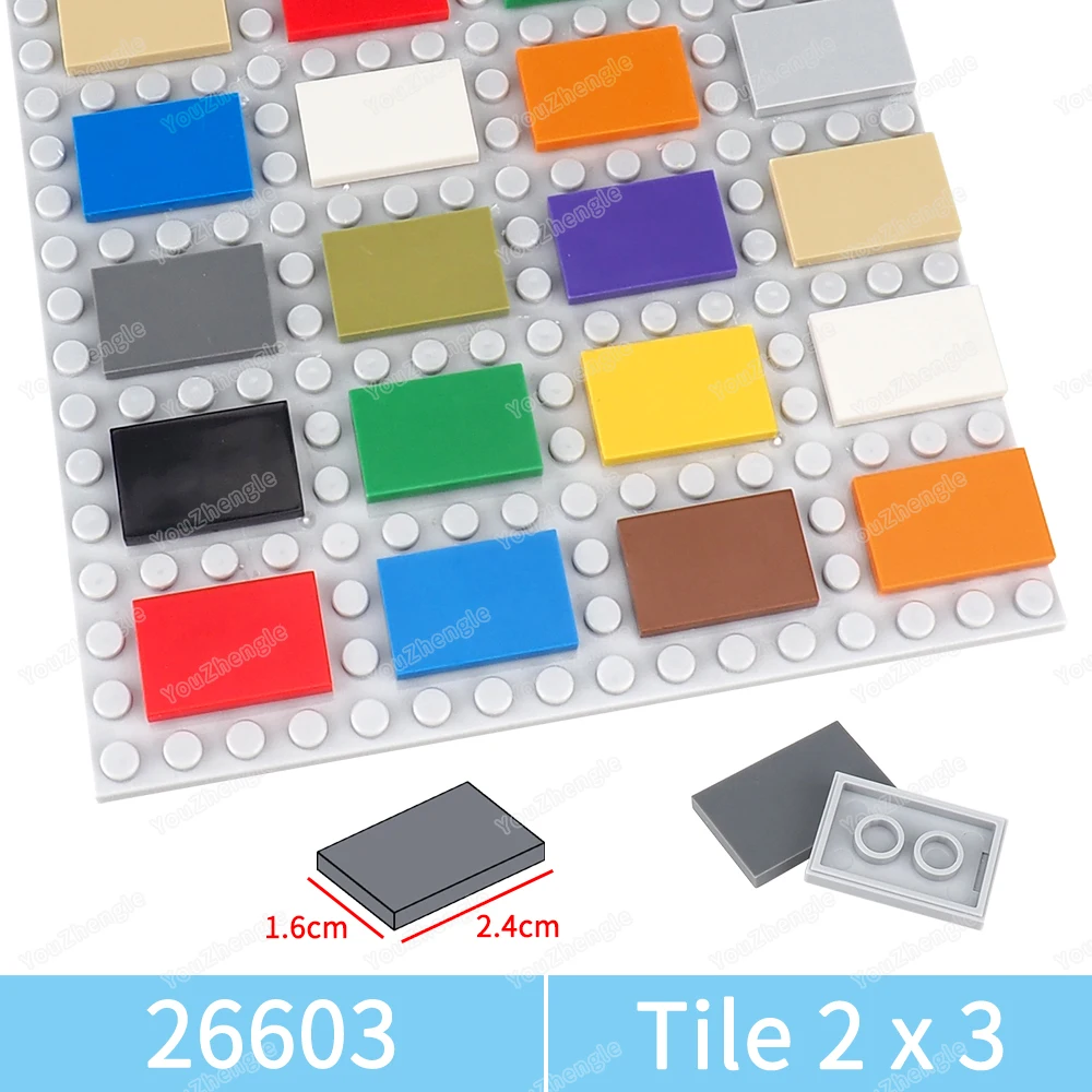 26603 Baustein-Fliesen, 2 x 3 Teile, Montage, MOC-Figuren, WW2, Straßenszene, Mecha-Ausrüstungsset, Szene, passendes Modell, Teile, Geschenke, DIY-Spielzeug