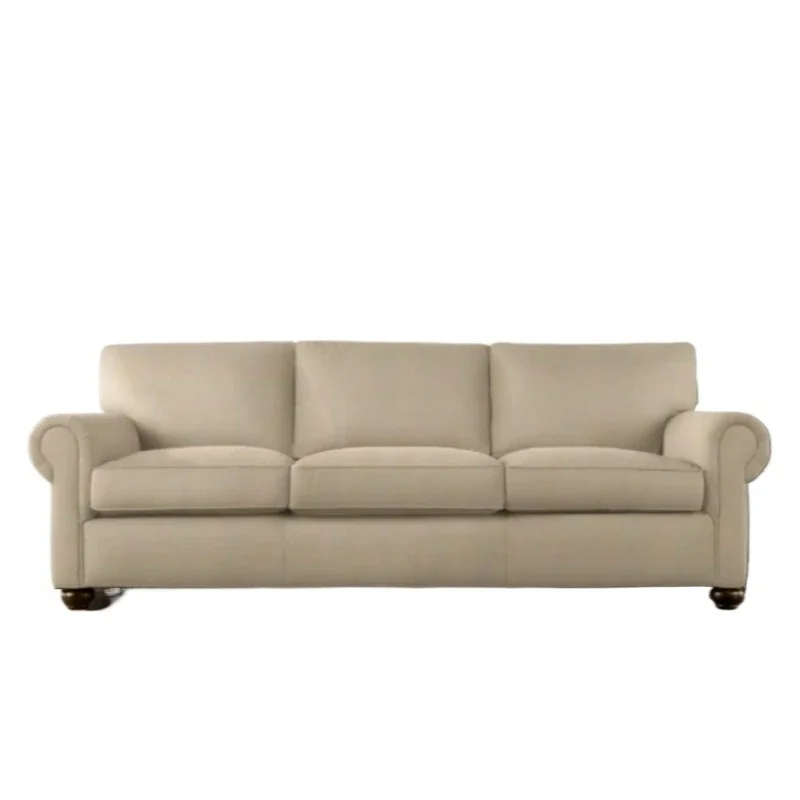 

Original single French country retro furniture British classical solid wood American simple linen sofa