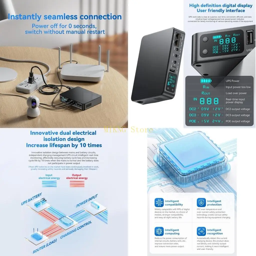 5V 9V 12V UPS Backup Power Supply Adapter 5.5x2.1mm Output for Wireless Routers best sale