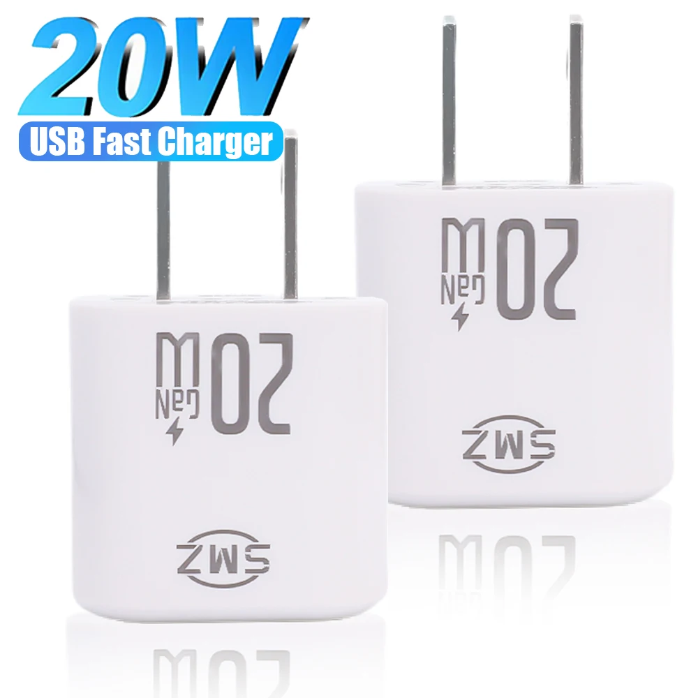 PD20W USB C Phones Charger Adapter Fast Charging For iPhone 16 15 Pro Max iPad Quick Charge 3.0 Wall Chargers Plug Portable