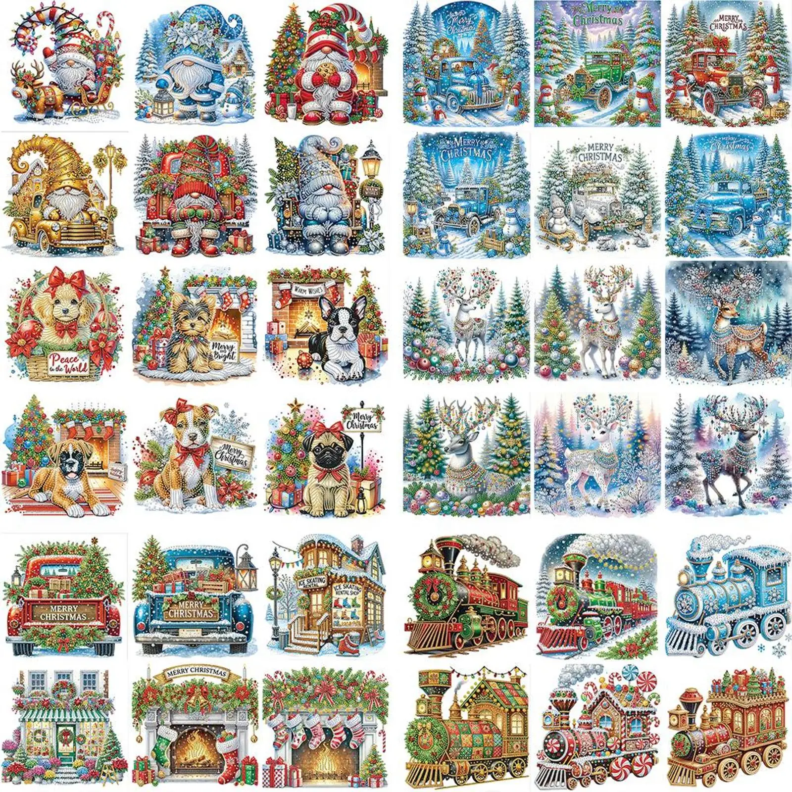 

6pcs Partial Drill Diamond Painting Kits Special Shaped Rhinestones 30x30cm Crystal Rhinestone Paintings Home Wall Decor