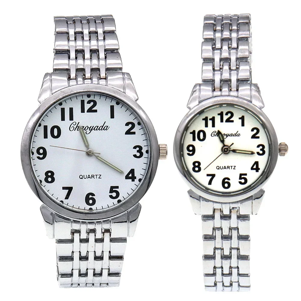 Fashion Stainless Steel Quartz Watch for Lovers - Simple Design Men And Women Couple Timepiece