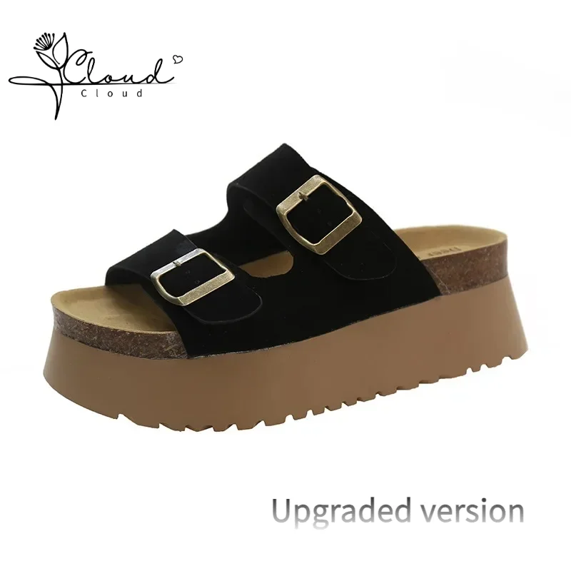 

6cm Thick Soled Tall Small and One-piece Slipper Summer New Shoes for Women Sandals to Wear on the Outside Exquisite Atmosphere