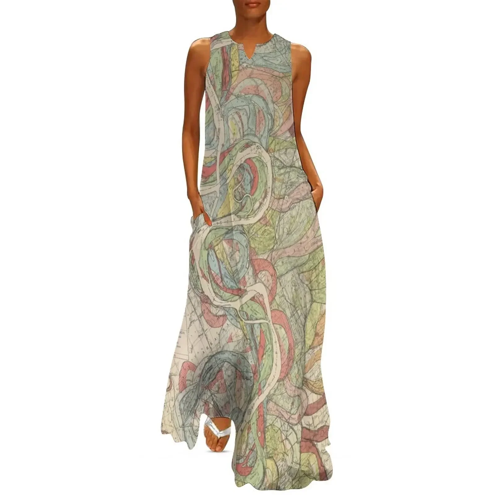 

Harold Fisk, 1944 - Ancient Courses: Mississippi River Meander Belt, Plate 22 Sheet 7 Long Dress Party dresses for women Dress