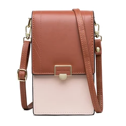 Spring new mobile phone bag female Japanese and Korean high-end trend color bump buckle vertical women's shoulder bag large capa