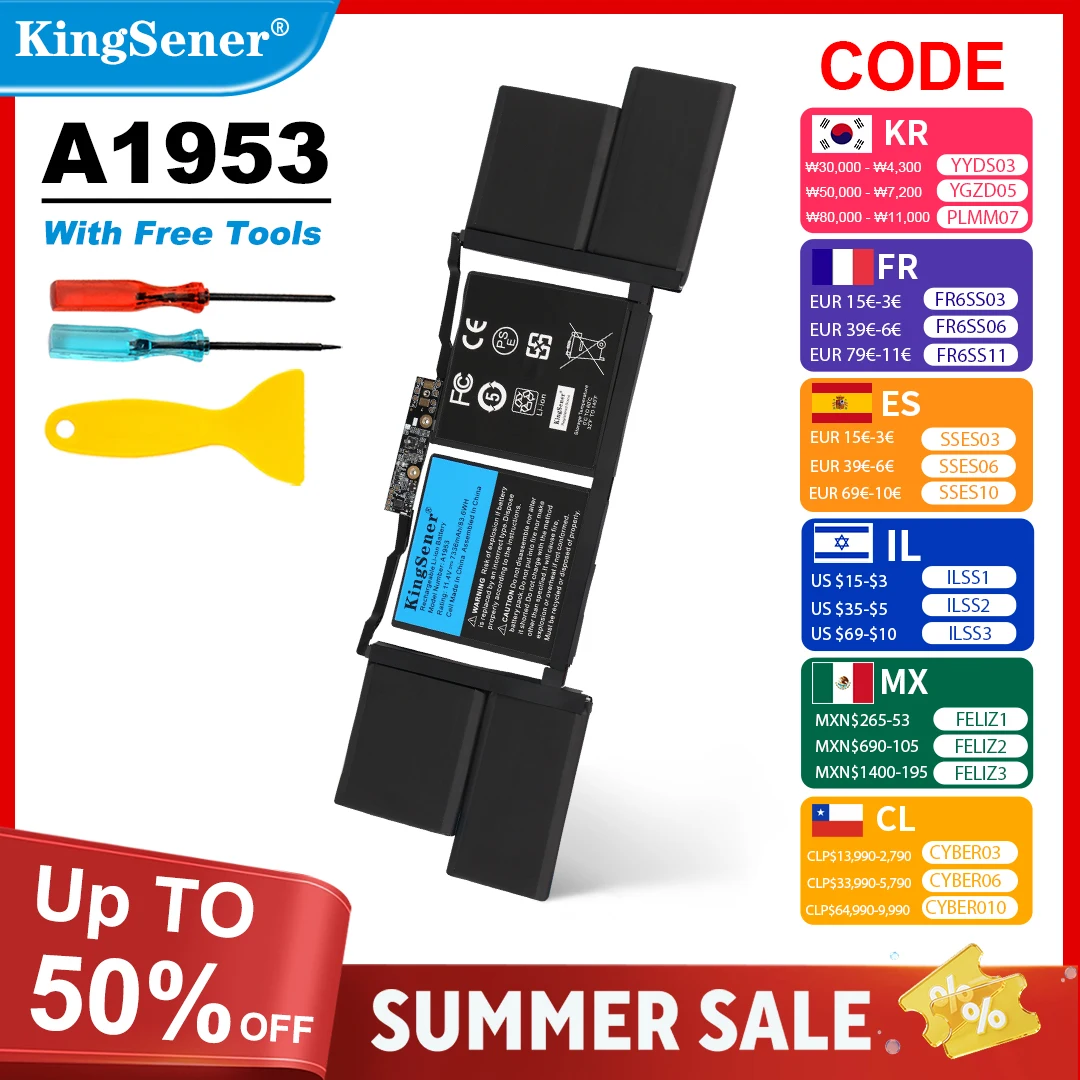 KingSener A1953 Laptop Battery for Apple MacBook Pro 15\