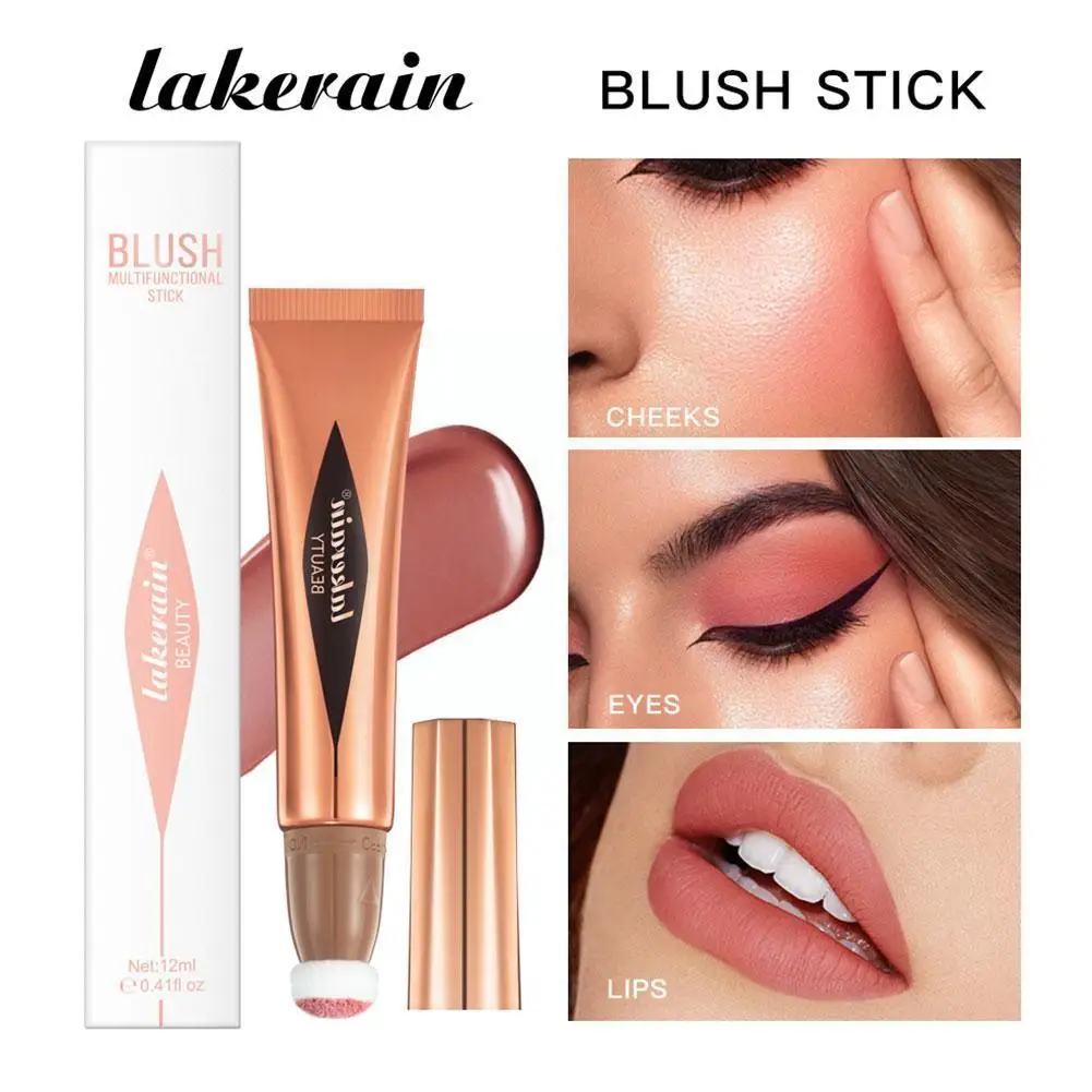 Face Liquid Blusher Natural Cream Cheek Eye Tint Peach Blush Cheek Cosmetic Contour Multi-use Brighten Blush Stick Makeup M9L9