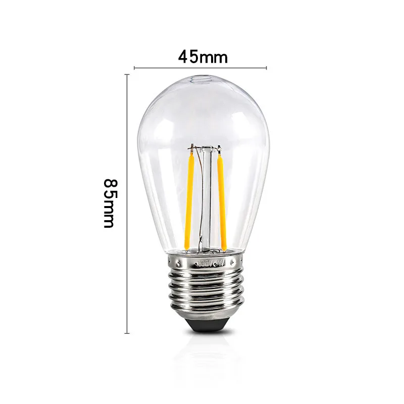 1W 2W S14 Led 교체 필라멘트 전구 110/220/3V 야외 IP65 상업 문자열 조명에 대 한 방수 레트로 에디슨 Led 전구