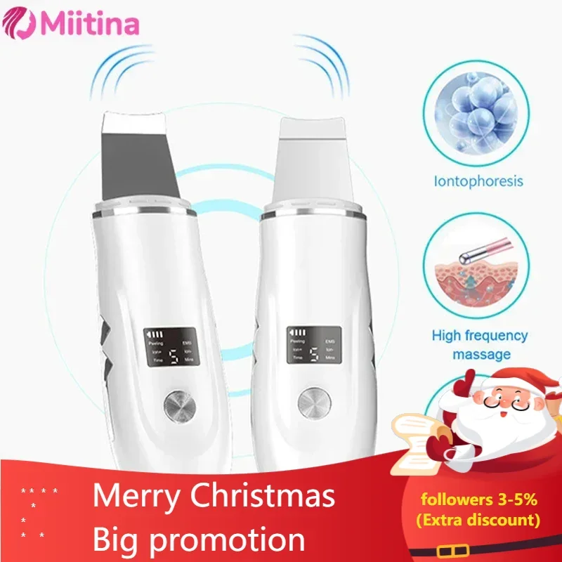 Ultrasonic skin scraper pore blackhead cleaning and beauty device blackheads remover  face cleansing  skin care  blackhead remov