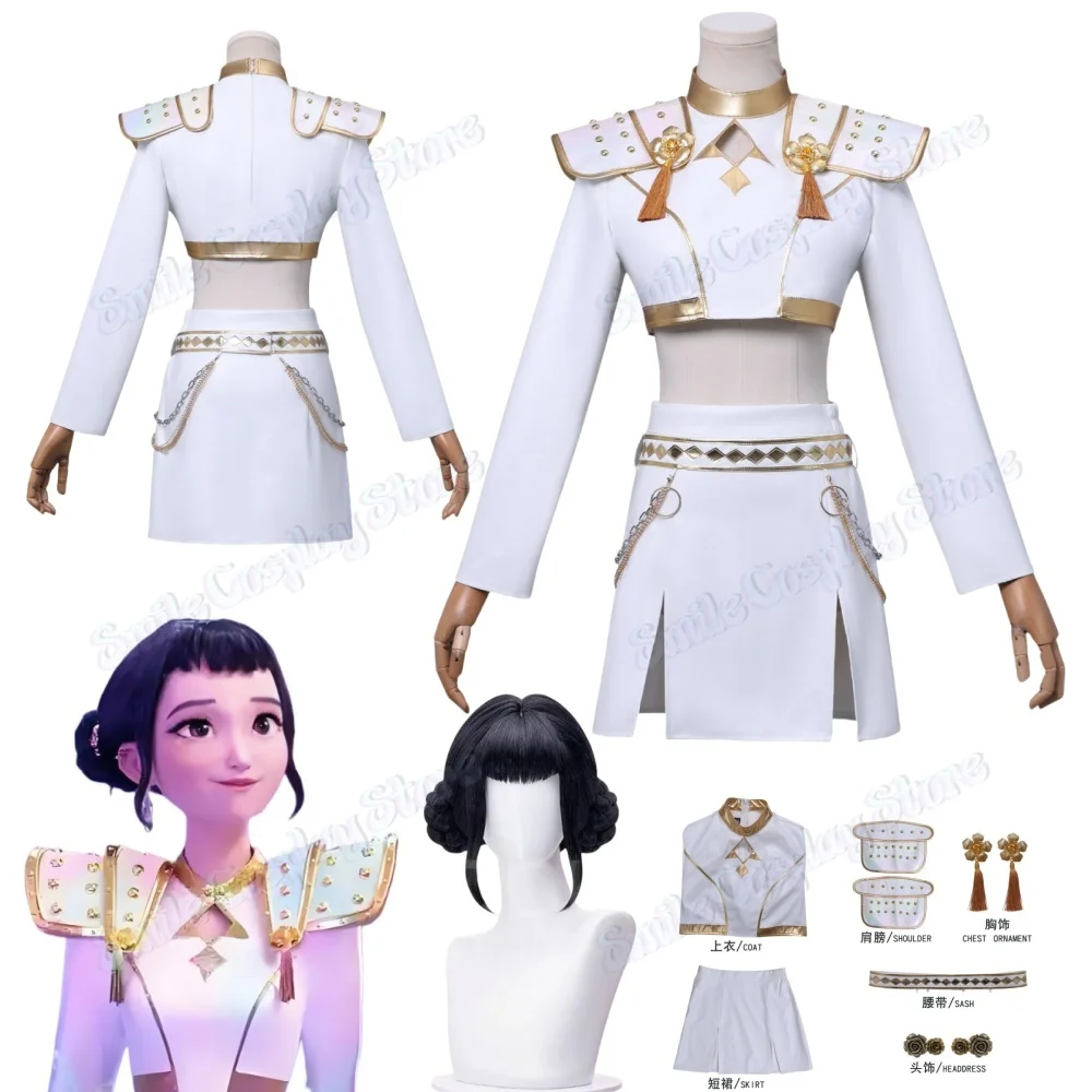 

Zoey White Uniform Cosplay Anime KPop Costume Wig Woman Christmas Halloween Party Clothing