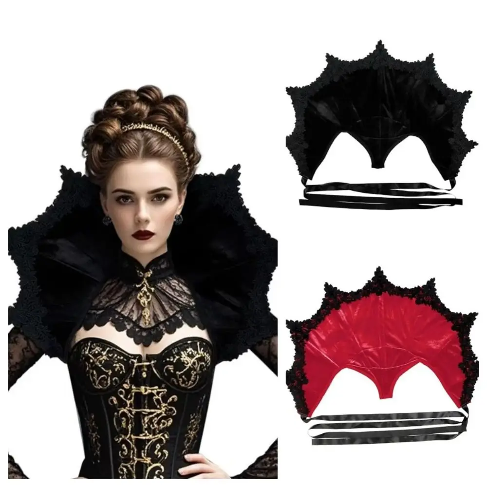 Cloth Victorian Stand Up Collar Gothic Medieval Design Queen Cosplay Cloak Cape Renaissance Halloween Costume Accessories view 3