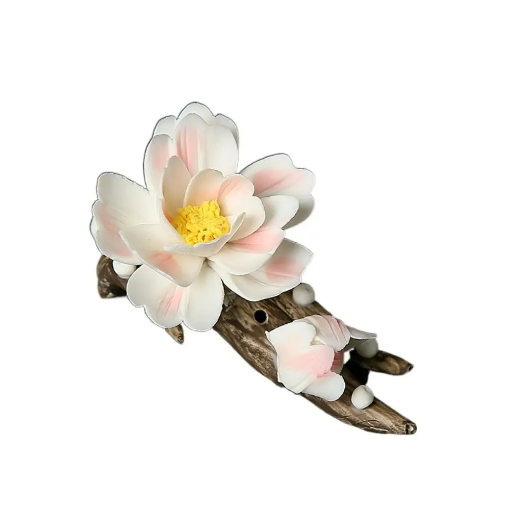 Gift Ceramics Incense Stick Holder Flower Shape Elegant Aromatherapy Base Multifunctional Crafts Writing Brush Stand Offices