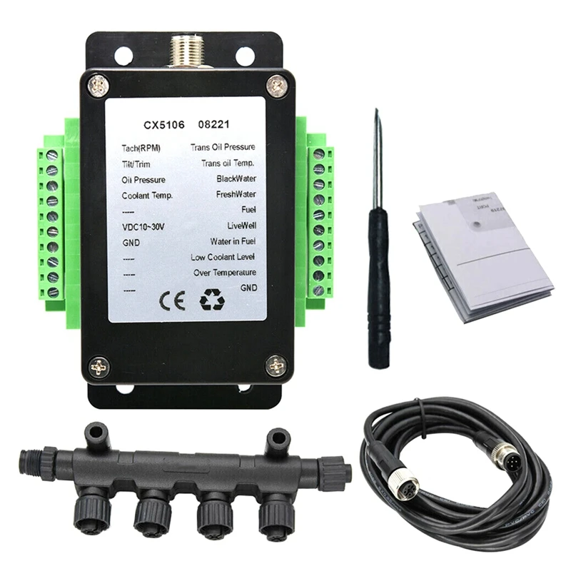 Single Channel NMEA2000 Converter Replacement /N2K Converter 0-190Ohm Up To 13Sensors W/Cable For Marine Boat CX5106