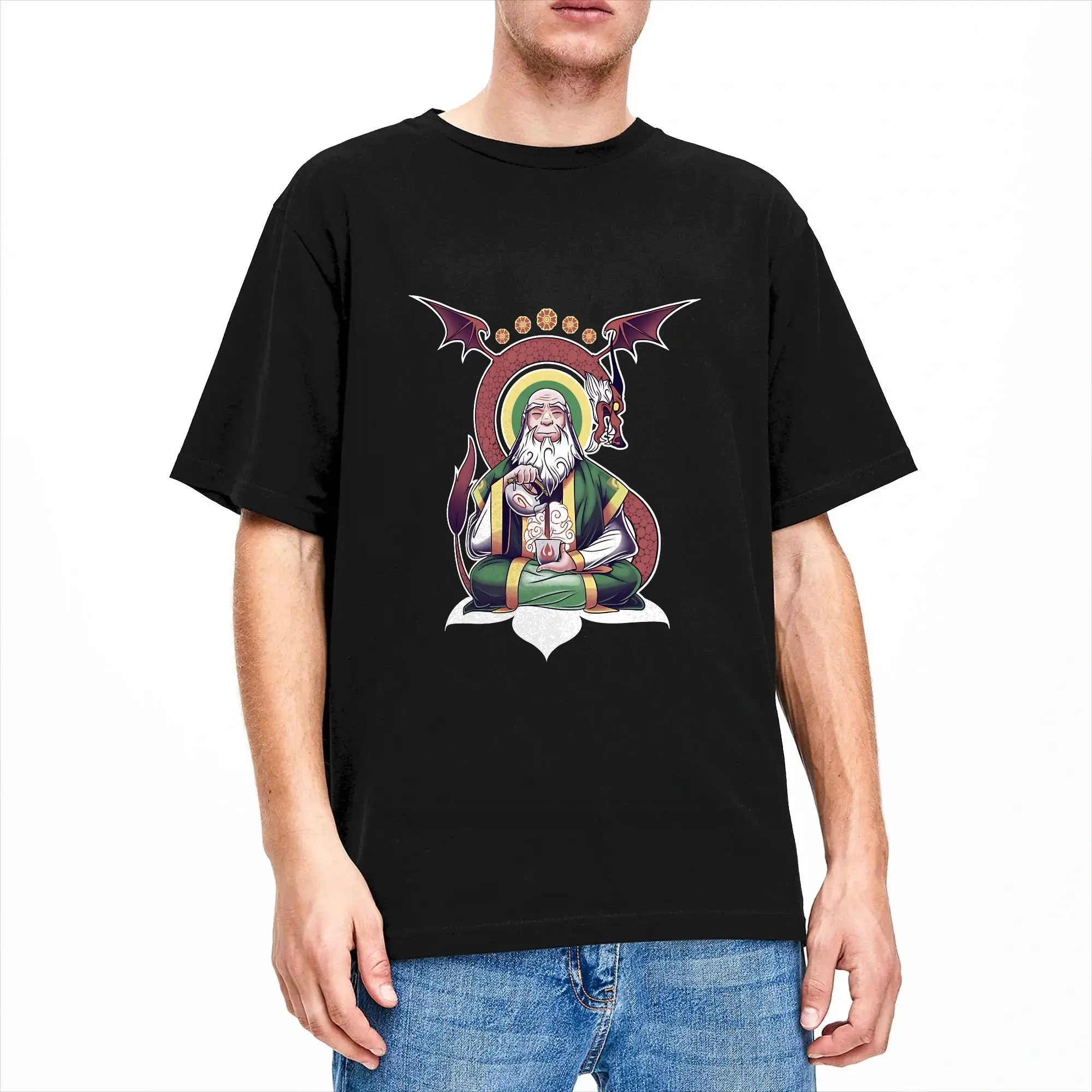 The Jasmine Dragon Avatars Airbender T Shirt  Leisure T-Shirts Short-Sleeve Vintage Tshirt Beach Cotton Plus Size 5XL Top Tees