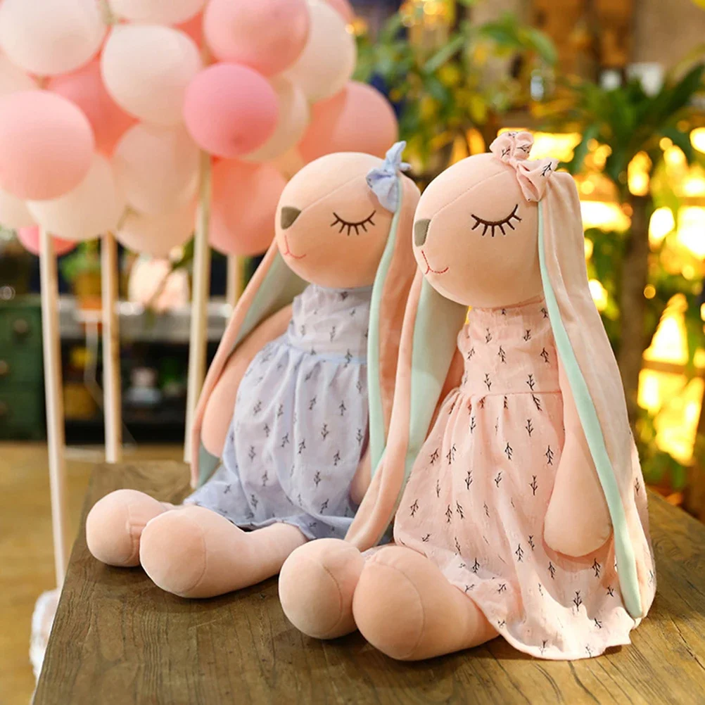 45CM Cartoon Lange Ohren Kaninchen Puppe Weiche Plüsch Spielzeug für Kinder Kaninchen Schlafen Mate Gefüllte Plüsch Tier Spielzeug Kinder Ostern geschenke