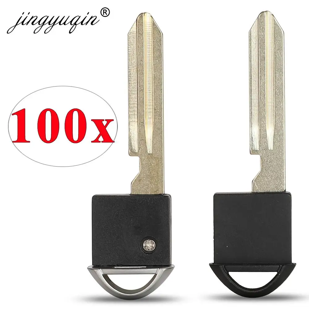 

jingyuqin 100pcs/lot New Remote Smart Prox Emergency Insert Fob Uncut Blade Insert Car Key For Nissan Infiniti