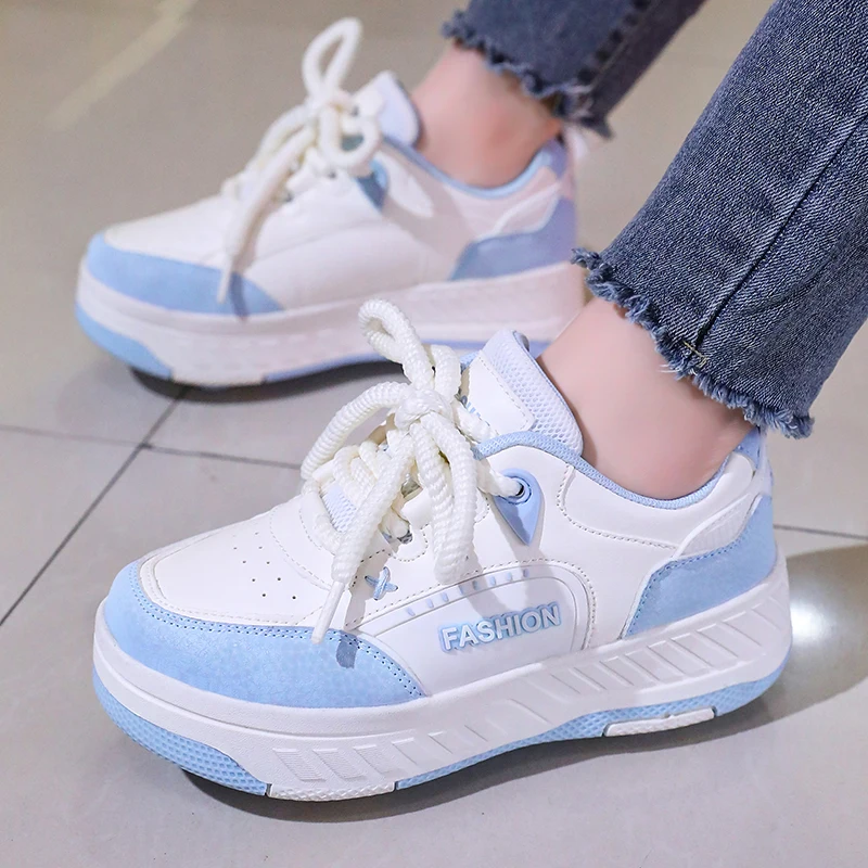 Children Junior Roller Skate Shoes Kids Sneakers with Two Boys Girls Wheels Shoes Running Adult Casual Boys Shoes