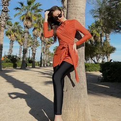 2024 Burkini Femmes Muslim swimwear long sleeve trousers Muslim swimwear Middle East conservative long print women swim