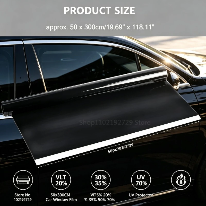 Heat‑Resistant Car Glass Shade Sticker Multi‑VLT Film for Vehicle Sunlight Isolation Use