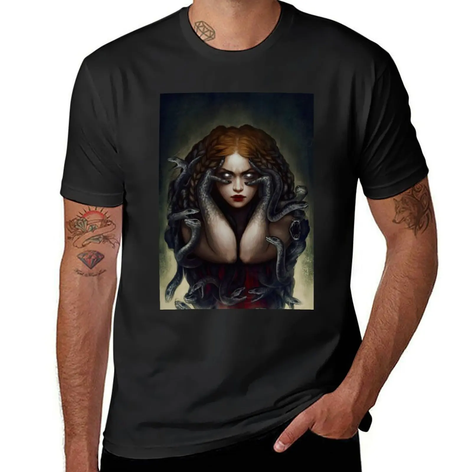 Medusa T-Shirt vintage funnys oversizeds sublime tshirts for men