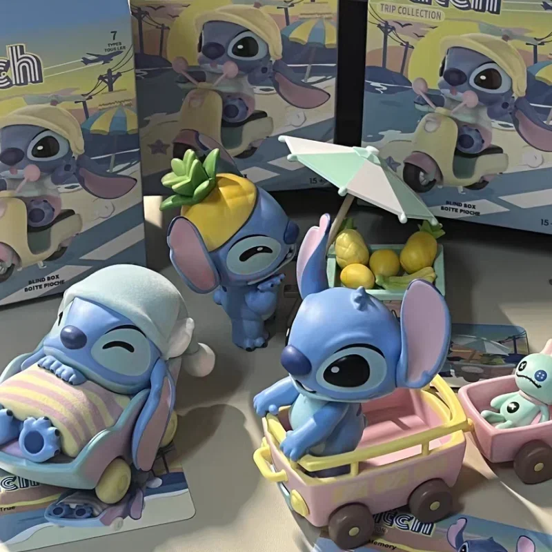 Disney-Stitch Street Style Series Blind Box, figura misteriosa modelo, boneca PVC, coleção brinquedos para namorada, presente de Natal