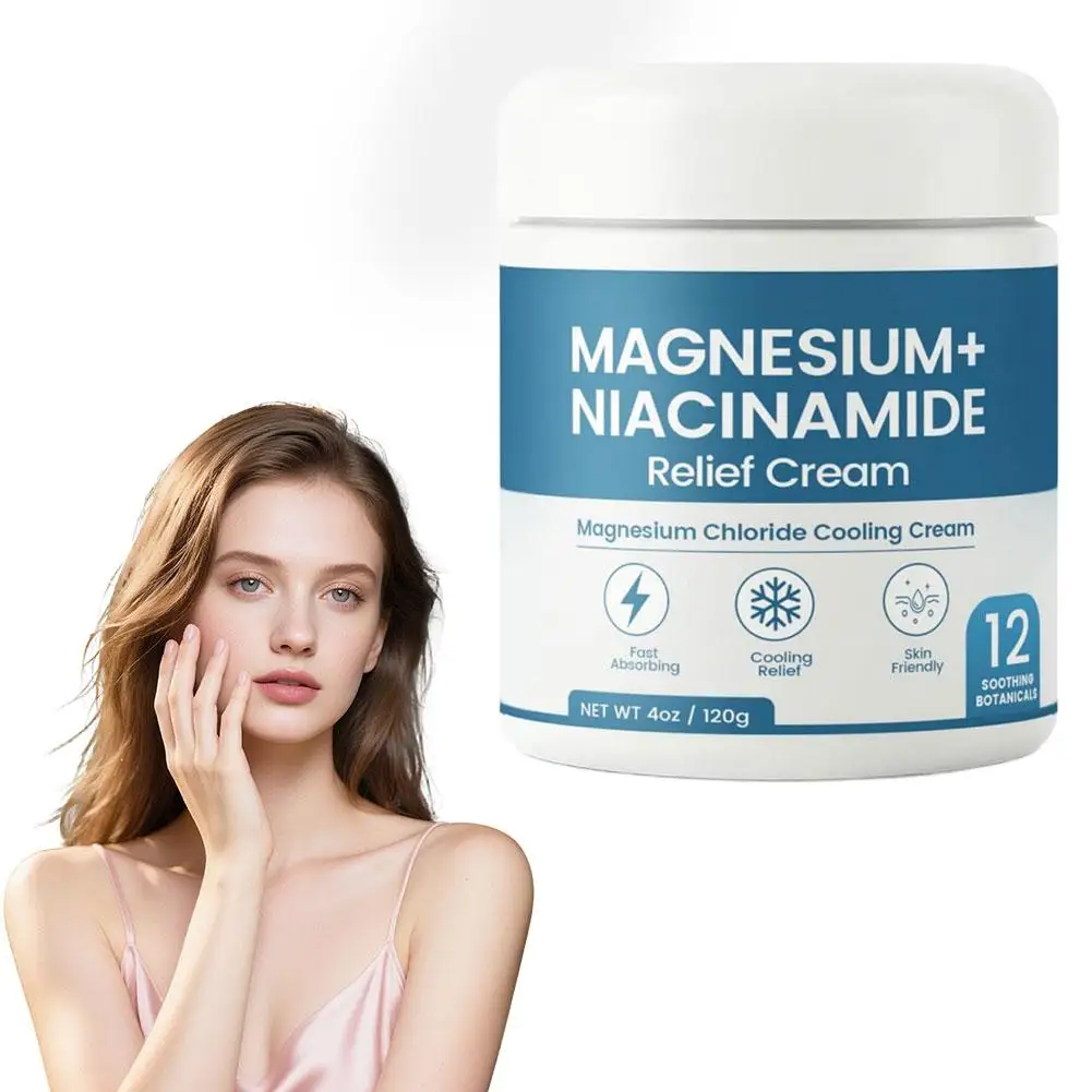 Nerve Relief Magnesium Niacinamide Cream Deep Hydration Repair Skin Barrier Soothing Massage Balm for Joints Knees Muscles