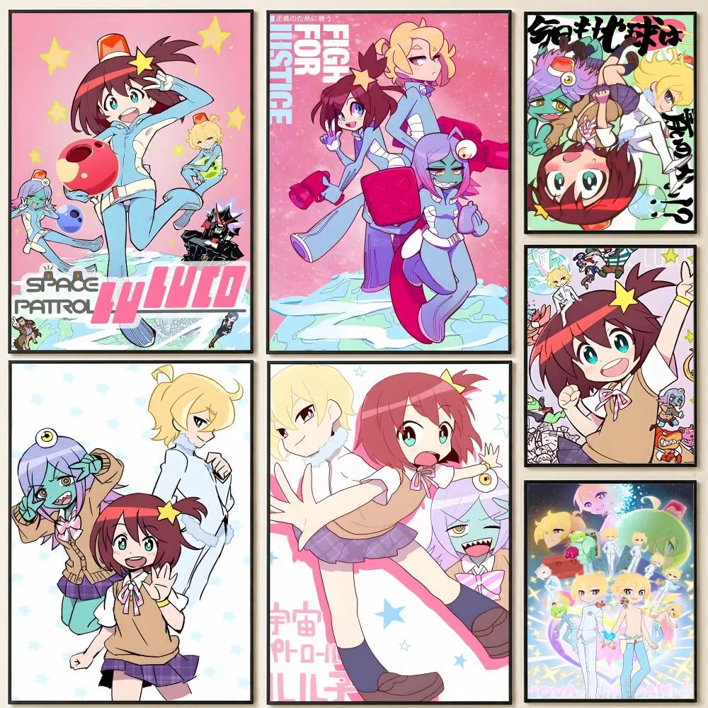 anime S-Space P-Patrol L-Luluco Poster HD Self Adhesive Wall Poster Waterproof Removable No Fade for Bedroom Living Room Decor