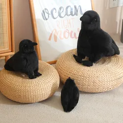 30cm Realistic Crow Plush Toy - Lifelike Stuffed Animal Raven, Soft Halloween/Christmas Gift for Kids Bird Lovers Home Decor