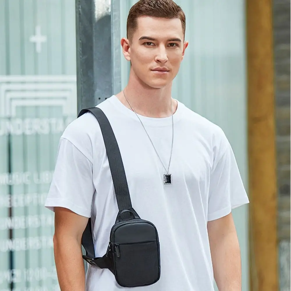 

Portable Zipper Men Chest Bag Multipocket Waterproof Mobile Phone Bag Nylon Handbag Small Shoulder Bag Workout