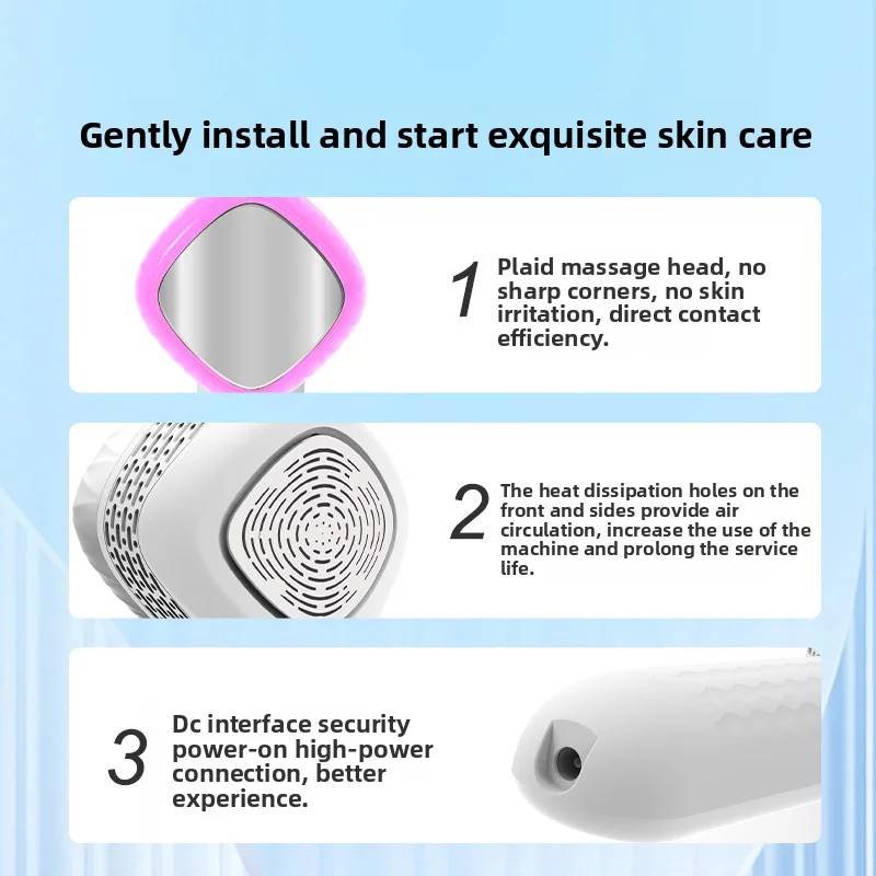 Masaje facial de belleza con vibración sónica, masajeador reafirmante de piel antienvejecimiento con elevación facial eléctrica calentada y fría