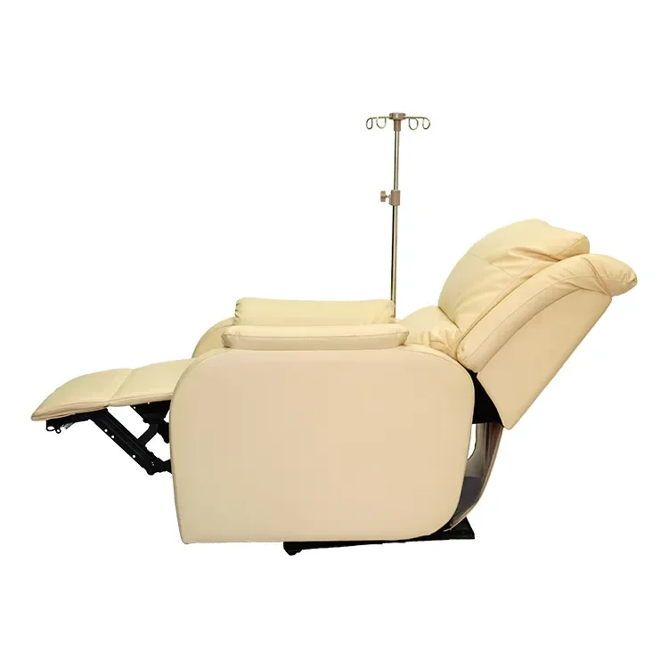 Quality Medical Furniture Adjustable Hospital Electric Blood Donor Chair Hospital Electric Infusion Chair With IV Pole