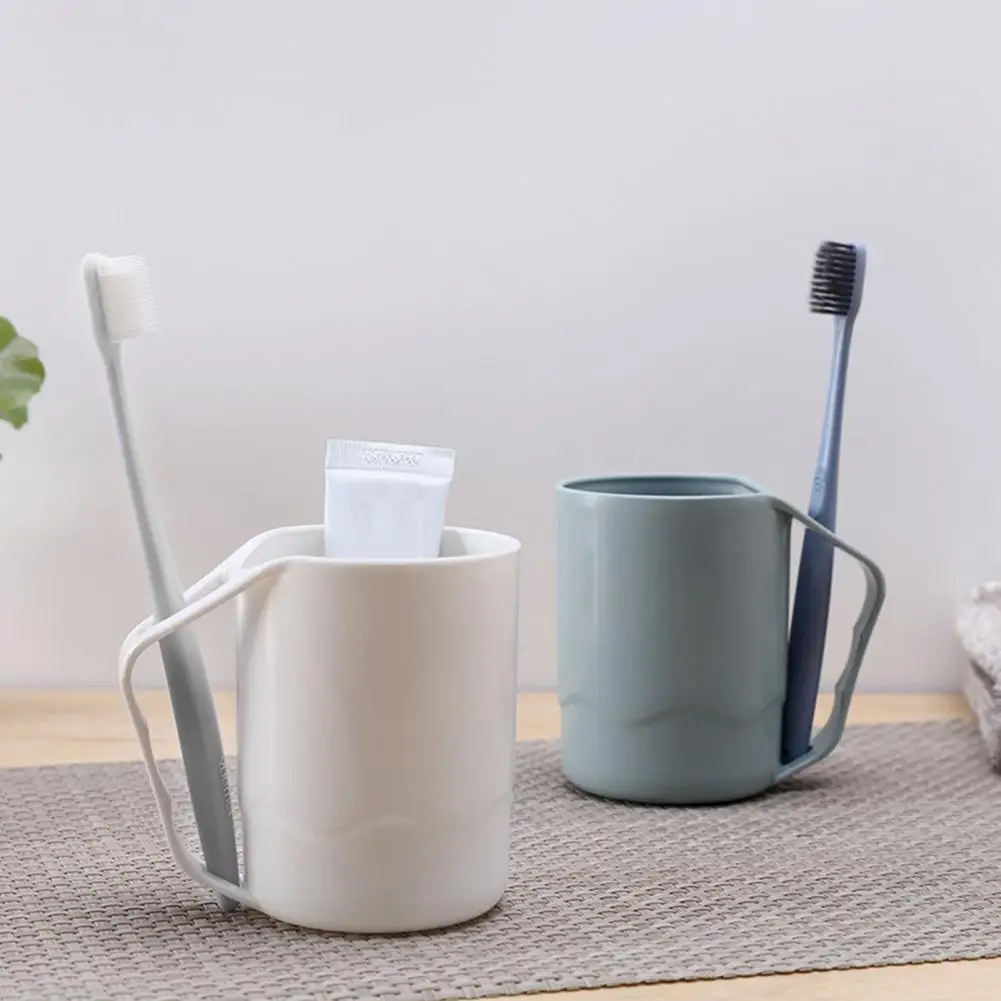 350ml Tooth Mug Frosted Inner Wall With Toothbrush Socket Heighten Bottom Brush Teeth Food Grade Plastic Gargle Cup For Bathroom
