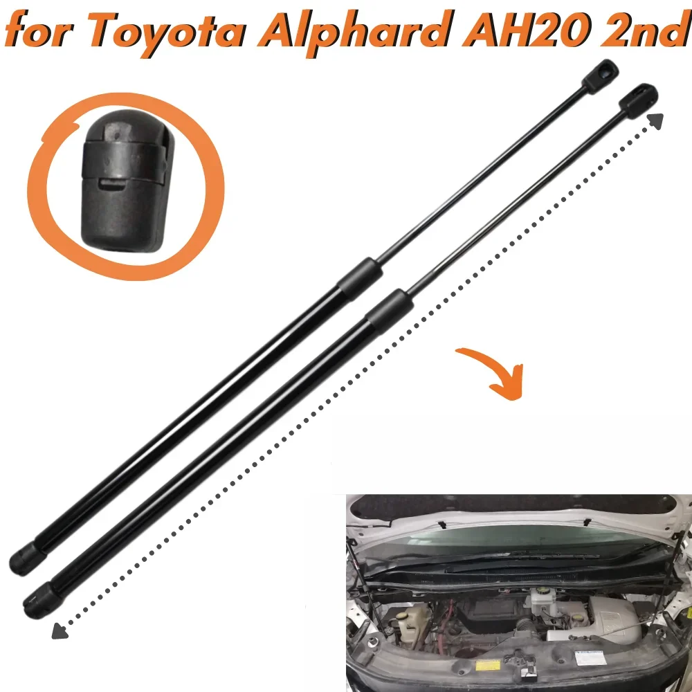 

Qty(2) Hood Struts for Toyota Alphard AH20 2nd 2008-2015 Vellfire Front Bonnet Lift Supports Shock Absorbers Gas Springs Bars