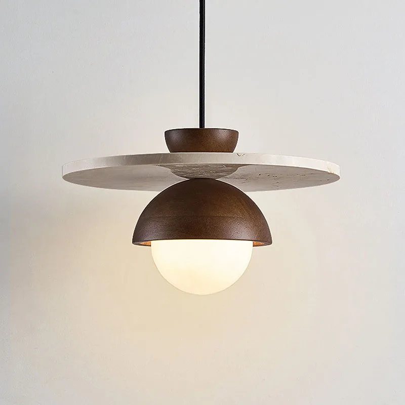 Creative Personality Retro Style Home Lighting Japanese Wabi Sabi Natural Yellowstone Restaurant Decoration Led Pendant Light