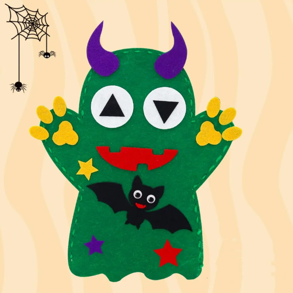 

Bat DIY Hand Puppet Kits Human Skeleton Pumpkin Hand Puppet Toy Requesting Candy Fabric Halloween Puppet Halloween Decoration