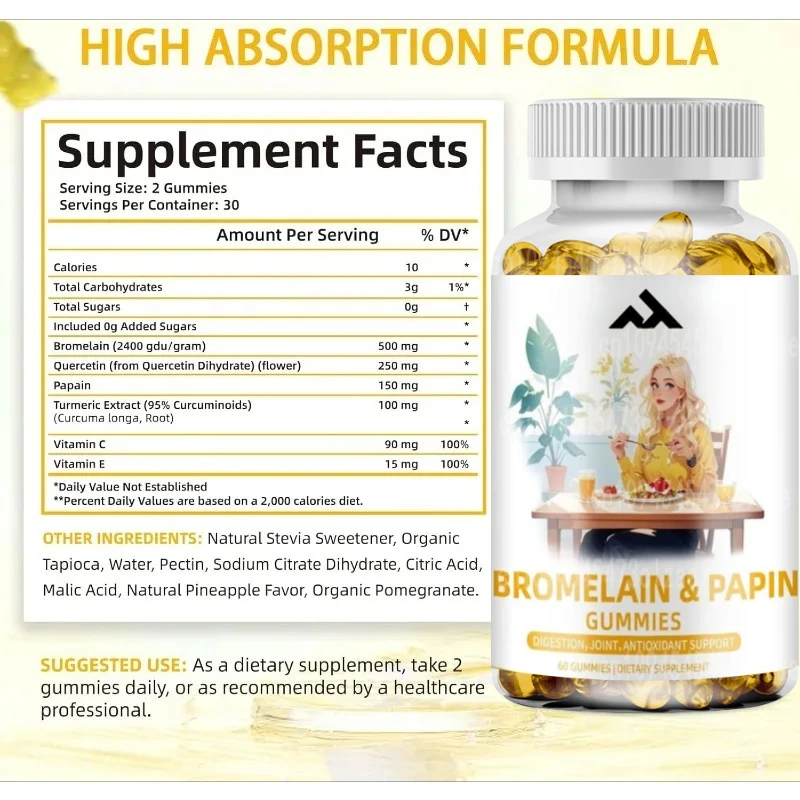 

Защита ананаса и жевательные конфеты для папинов. Органические бремоляны и ферменты папына, которые обеспечивают пищеварения, иммунитет, антиоксидантную поддержку.