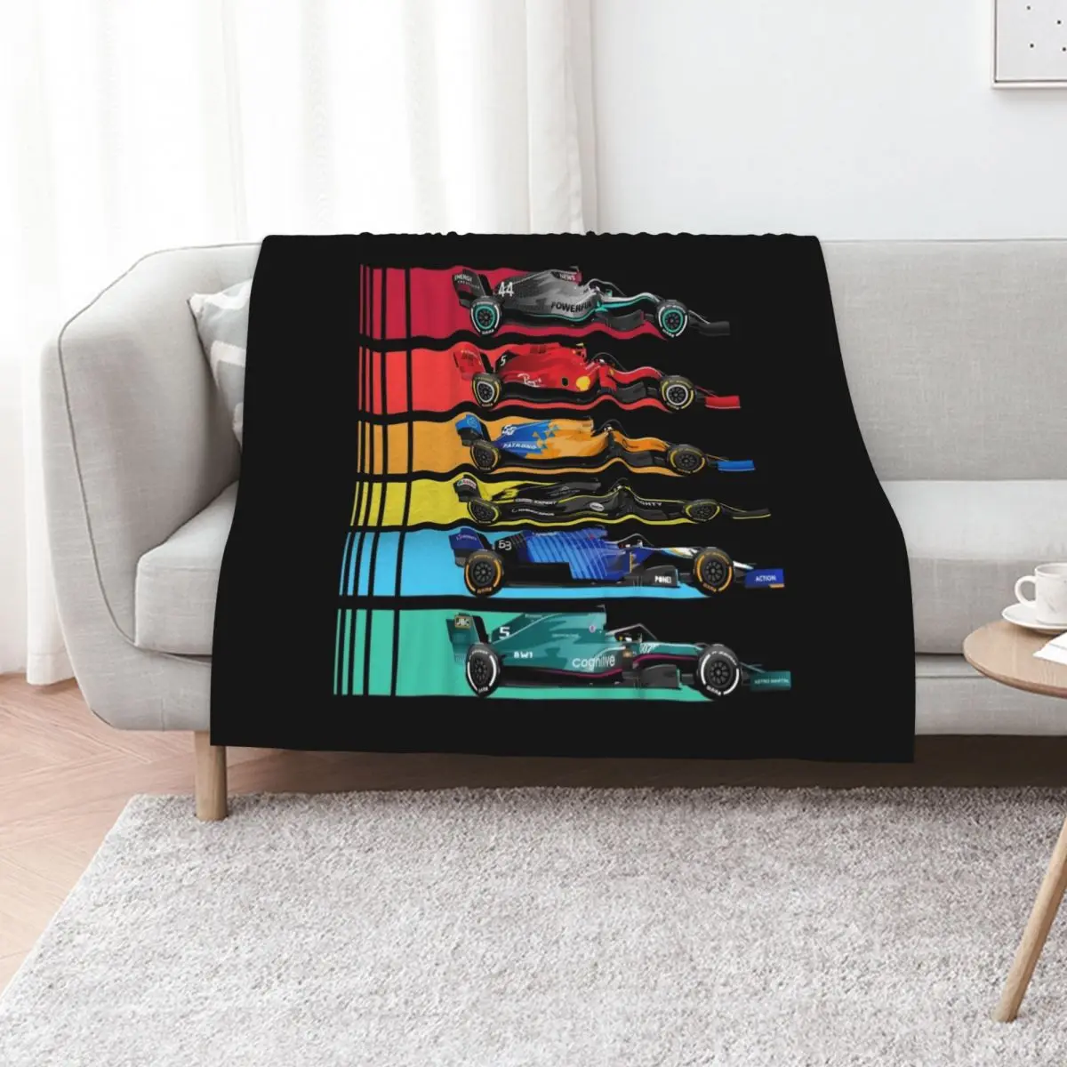 Formula Racing Cars 2023 Throw Blanket Flannel Fabric Tourist Blankets For Bed for sofa Comforter Sleeping Bag Blankets